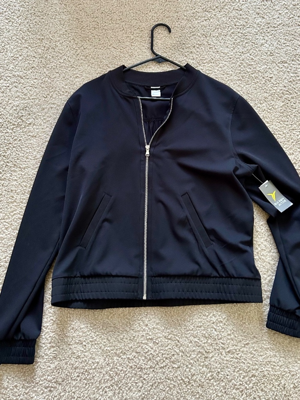 Old Navy Active Women’s Woven Bomber Jacket NEW Sz Large Black